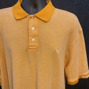 VINTAGE Avirex‎ 90s Polo Mens XXL Orange Oversized Short Sleeve Street Wear.